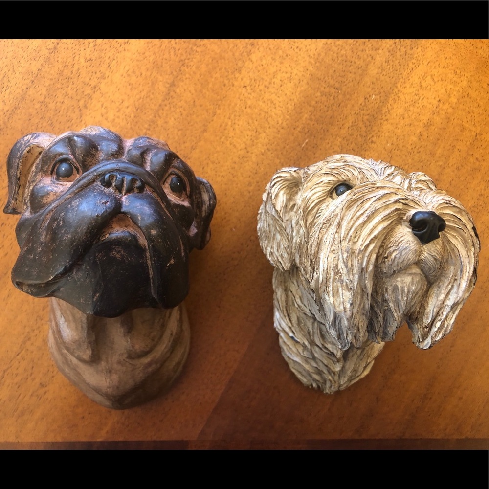 Adorable dog heads - set of 2